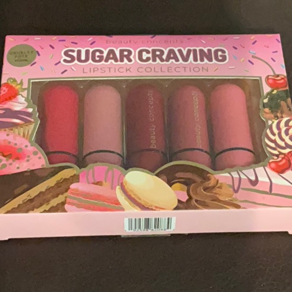 Beauty Concepts Sugar Craving Collection of (5) Piece Lipsticks.